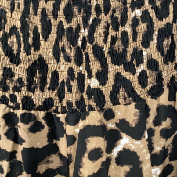 Plus Size Leopard Print.Wide Leg Pants (Brown ) - Picture 9 of 10
